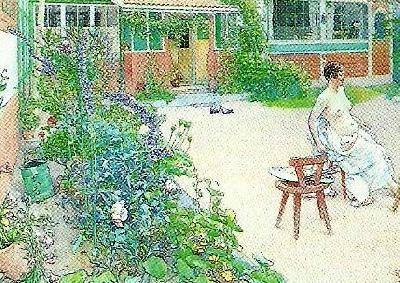 Carl Larsson malargarden oil painting image